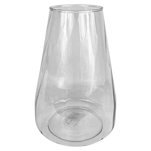 Vaso de vidro Girassol rigado transparente 24x16cm
