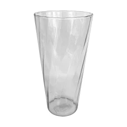 Vaso de vidro Ibiza rigado transparente 27x15cm