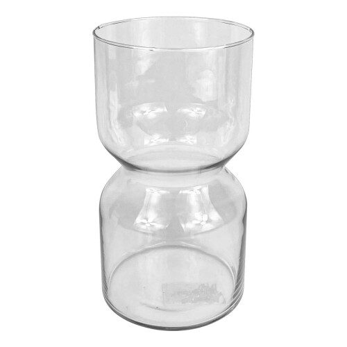 Vaso de vidro Manaca liso transparente 22x12cm