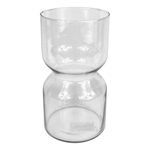 Vaso de vidro Manaca liso transparente 22x12cm