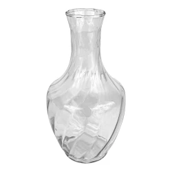 Vaso de vidro Moringa Francesa rigada transparente 24x12cm