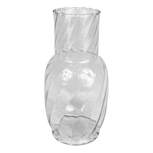 Vaso de vidro Moringa inca rigada transparente 26x13cm