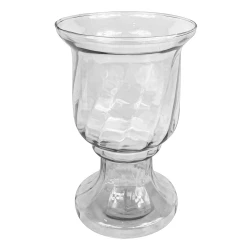 Vaso de vidro Narciso pequeno rigado transparente 24x15cm