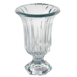 Vaso de vidro trabalhado 14x23cm transparente