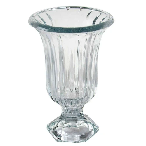 Vaso de vidro trabalhado 14x23cm transparente