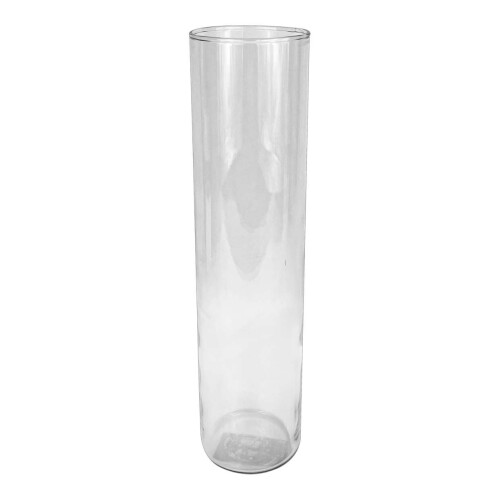 Vaso de vidro cilindro transparente 40x7cm