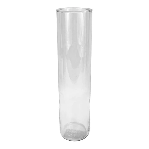 Vaso de vidro cilindro transparente 40x7cm