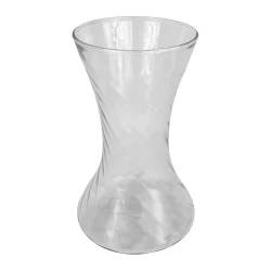 Vaso de vidro julieta rigado transparente 22x14cm