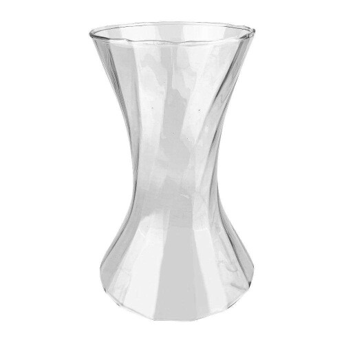 Vaso de vidro julieta rigado transparente 22x14cm