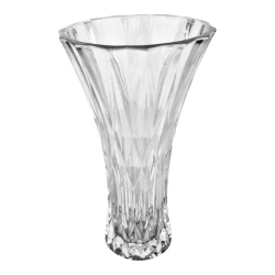 Vaso de vidro trabalhado 11x6,4x19,7cm transparente