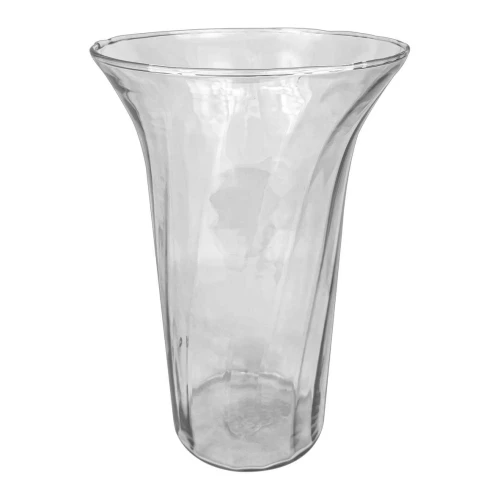 Vaso lírio aberto rigado transparente 25x17cm