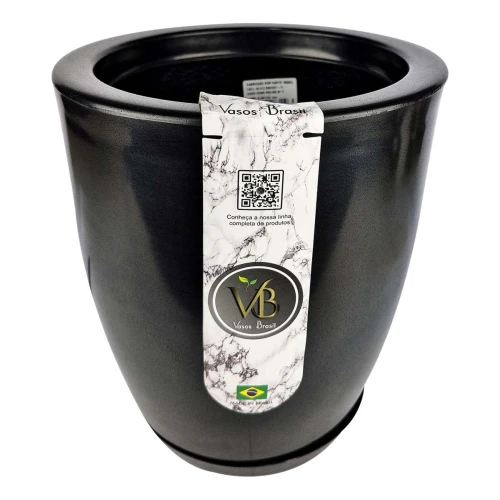 Vaso plástico cone polido 26x29x17cm 12 litros sortido