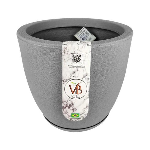 Vaso plástico redondo Grafiato 25x19x17cm 7 litros