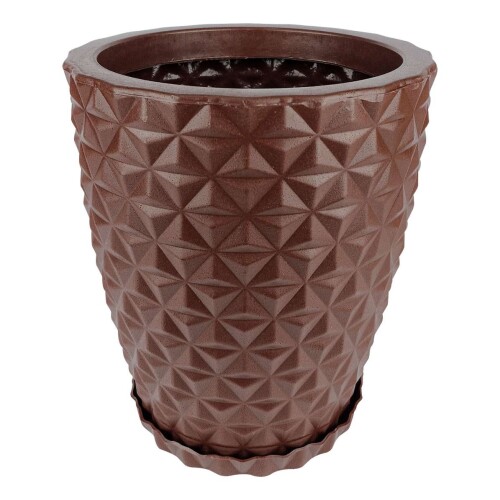 Vaso plástico redondo diamante 26x29x17cm 10,5 litros