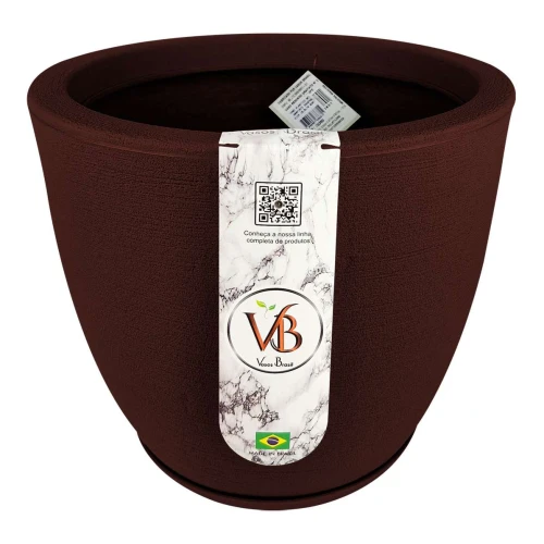 Vaso plástico redondo grafiato 33x27x21cm 15,5 litros sortido