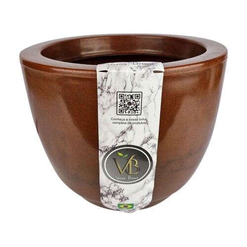 Vaso plástico redondo polido 25x20x19cm sortido