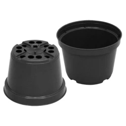 Vaso plástico redondo preto,marrom 14,5x16cm nº03)