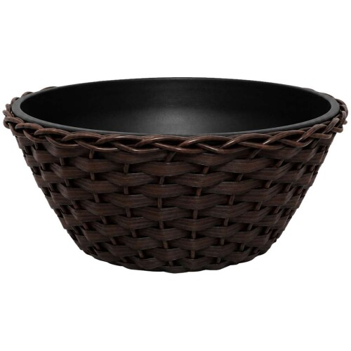 Vaso plástico vime cuia 25x12x14 sortido