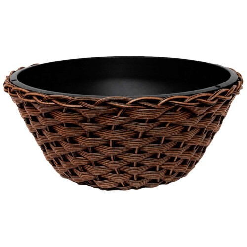 Vaso plástico vime cuia 25x12x14 sortido
