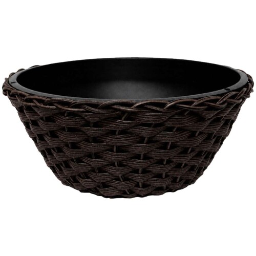 Vaso plástico vime cuia 25x12x14 sortido