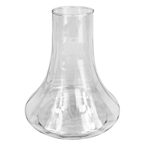 Vaso vidro Brasil pequeno rigado transparente 23x19cm