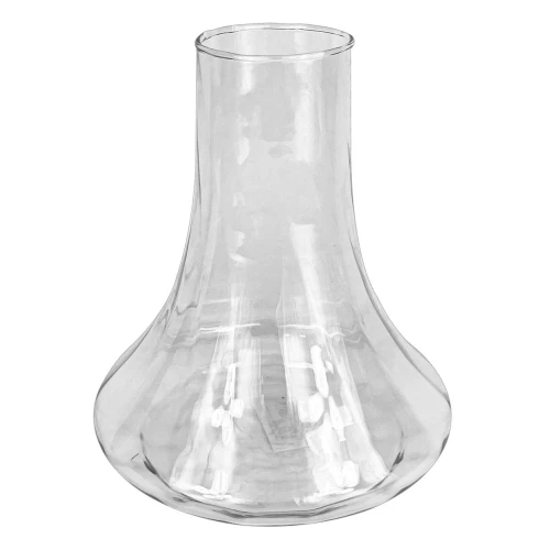 Vaso vidro Brasil pequeno rigado transparente 23x19cm