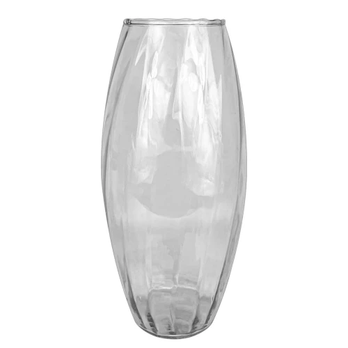 Vaso vidro oriental rigado transparente 30x14cm Vaso vidro oriental rigado transparente 30x14cm