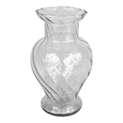 Vaso vidro retana pequeno rigado transparente 23x14cm Vaso vidro retana pequeno rigado transparente 23x14cm