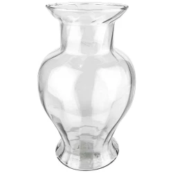 Vaso vidro retana pequeno rigado transparente 23x14cm