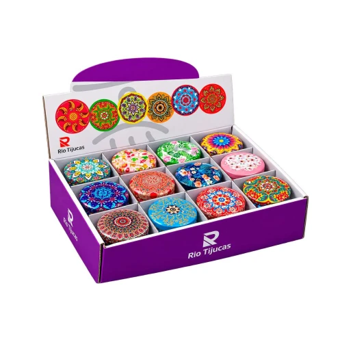 Vela decorativa perfumada lata 4x6cm mandalas