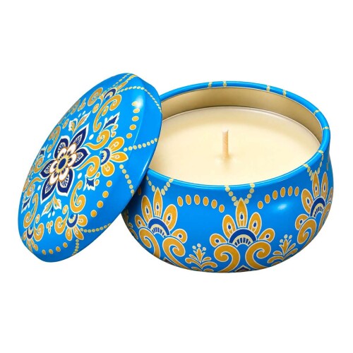 Vela decorativa perfumada lata 4x6cm mandalas