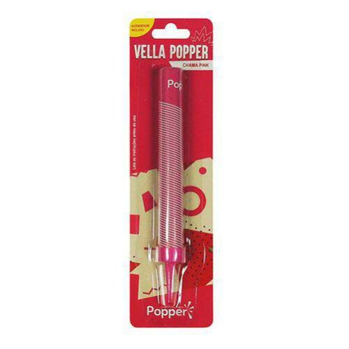 Vela fonte luminosa cascata pink Popper