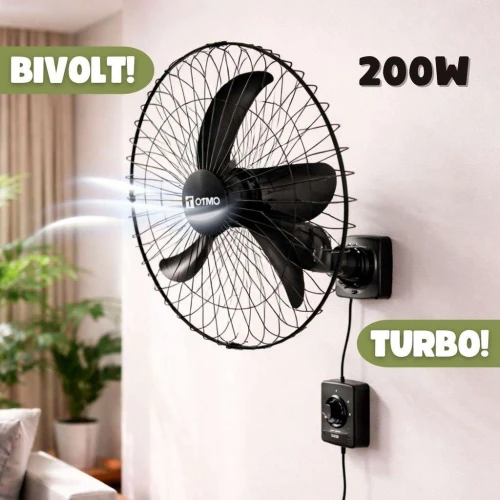 Ventilador de parede 60cm turbo 200w 220v Ventilador de parede 60cm turbo 200w 220v