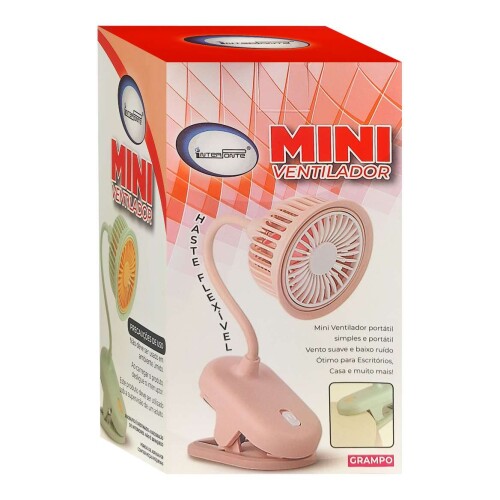 Ventilador mini usb grampo flexivel 23,5cm