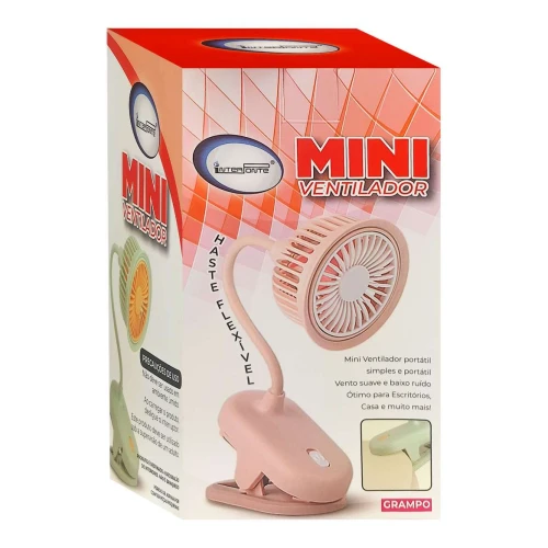 Ventilador mini usb grampo flexivel 23,5cm