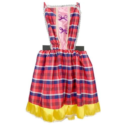 Vestido jardineira junino adulto P/M/G/GG