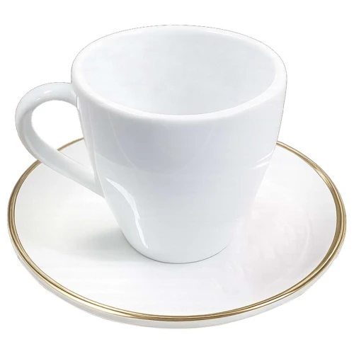 Xícara café porcelana com pires 200ml branca Xícara café porcelana com pires 200ml branca
