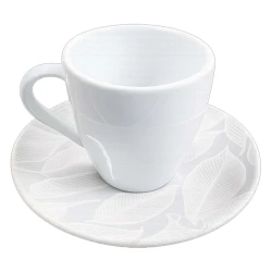 Xícara café porcelana com pires 200ml branca